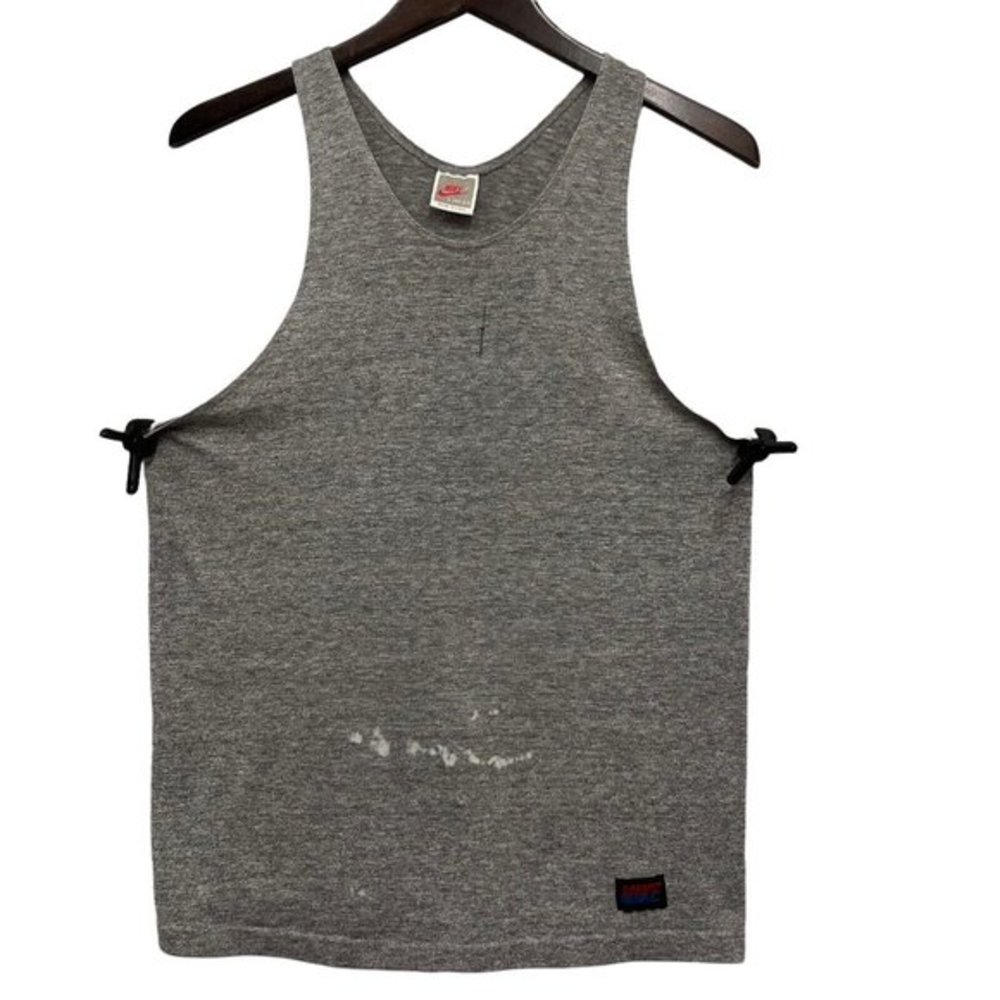 Vintage Nike Gray/Red 80's/90's Womens Single Stitch Gray Tank Top Made in USA L